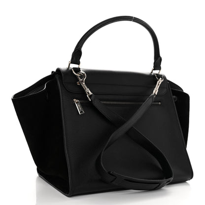 Celine Drummed Calfskin Suede Medium Trapeze Black 2 of 8