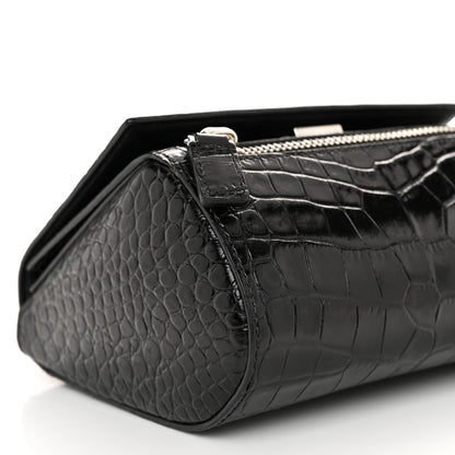 Givenchy Calfskin Crocodile Embossed Mini Pandora Box Crossbody Bag Black 9 of 10