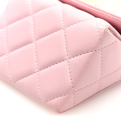 Chanel Lambskin Quilted Pearl Pyramid Clutch With Chain Pink 10 of 10