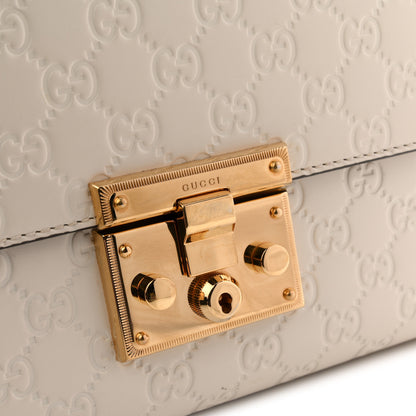 Gucci Guccissima Medium Padlock Shoulder Bag Mystic White 14 of 14