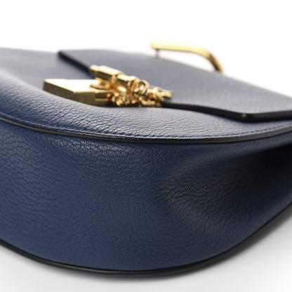Chloe Grained Lambskin Mini Drew Shoulder Bag Factory Blue 7 of 9