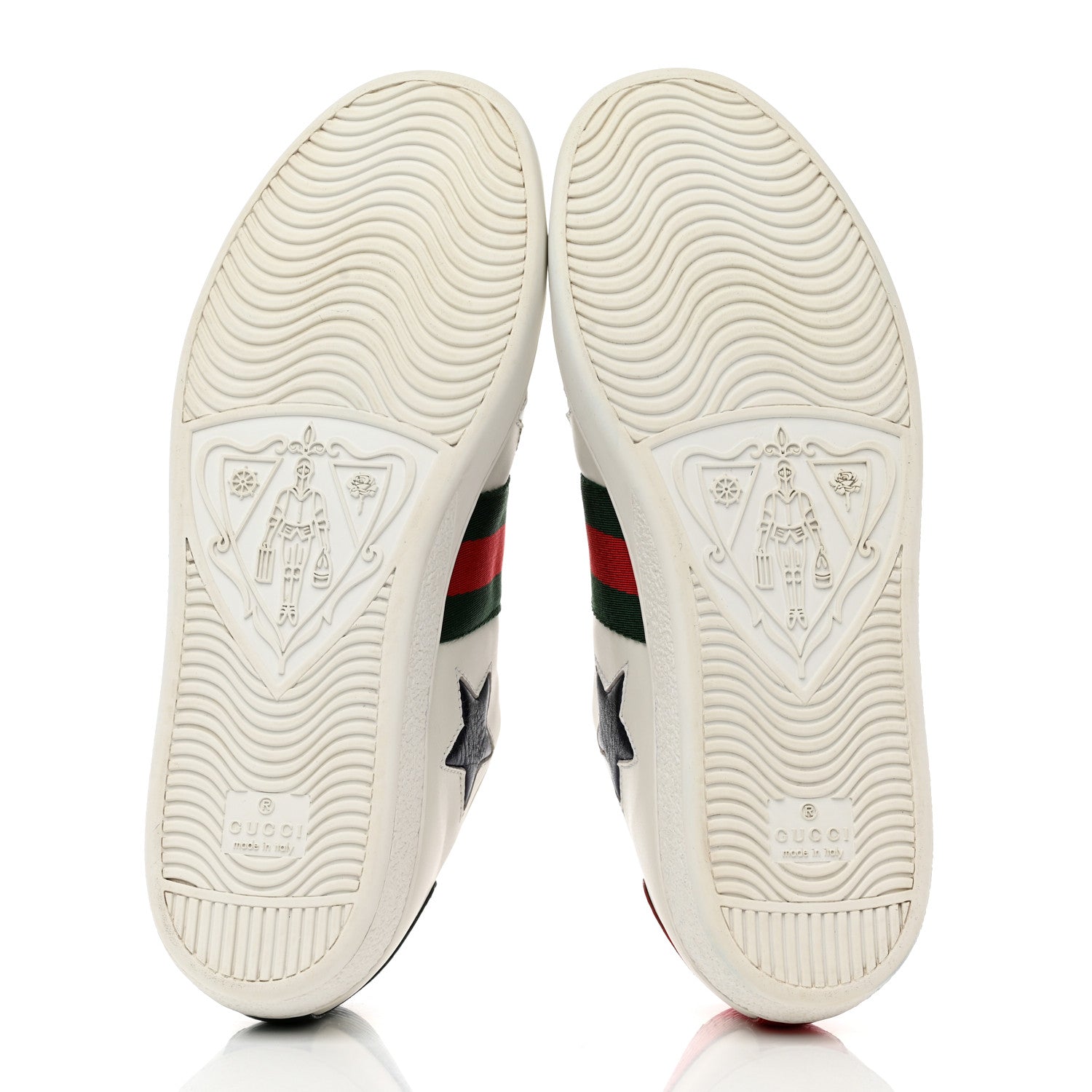 Gucci Calfskin Ayers Web Star Embroidered Womens Ace Sneakers 39 White Multi 5 of 9