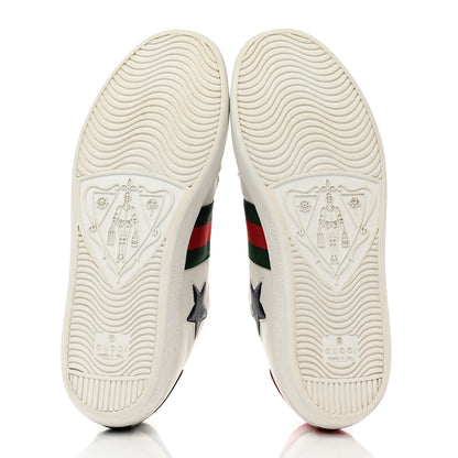 Gucci Calfskin Ayers Web Star Embroidered Womens Ace Sneakers 39 White Multi 5 of 9