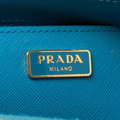 Prada Saffiano Lux Micro Galleria Double Zip Tote Turchese 7 of 9