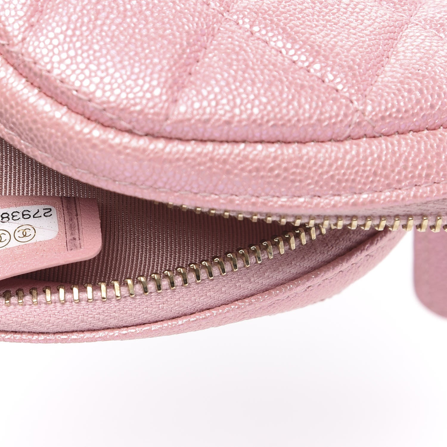 Chanel Iridescent Caviar Quilted Zip Around Classic Coin Purse Rose Pink 6 of 8