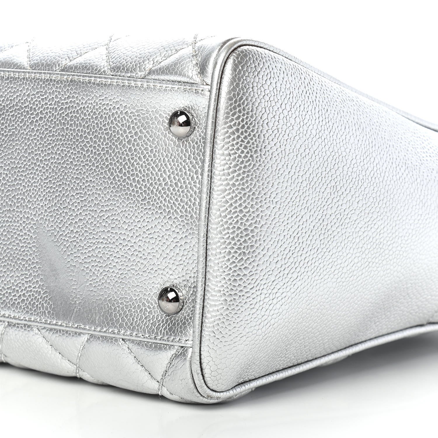 Chanel Metallic Caviar Quilted Vertical Bowler Silver 9 of 9