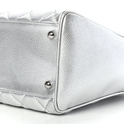 Chanel Metallic Caviar Quilted Vertical Bowler Silver 9 of 9