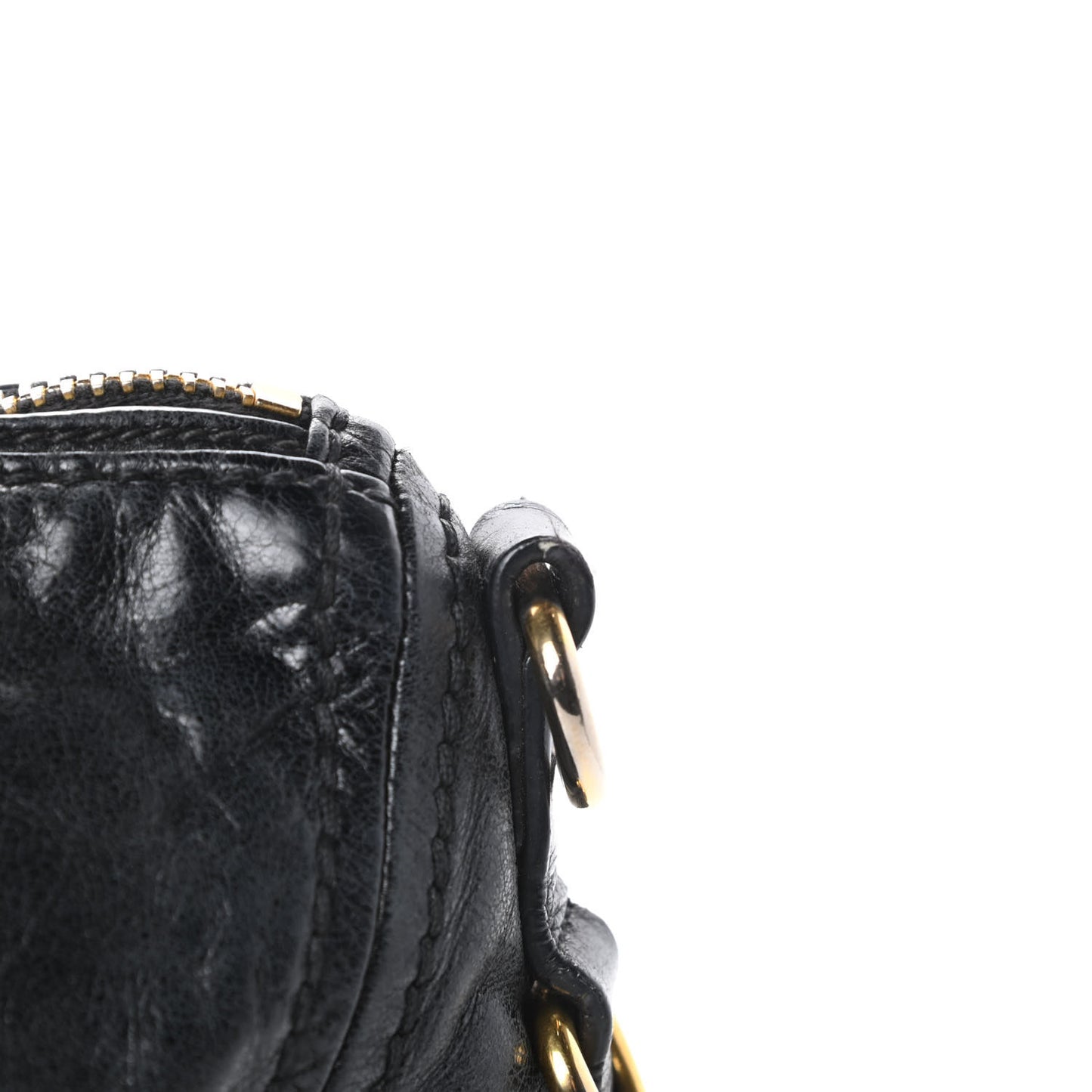 Vitello Shine Shopping Satchel Black