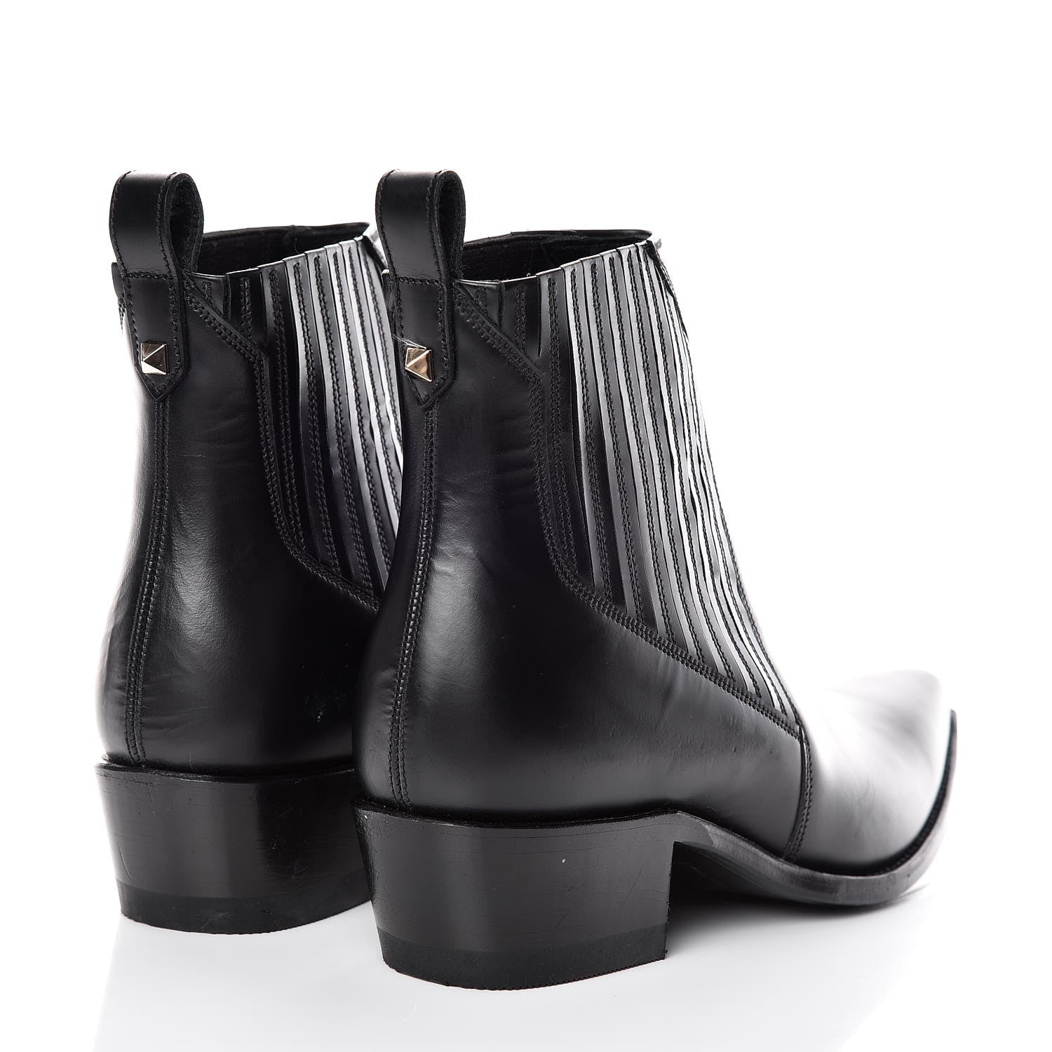 Valentino Garavani Calfskin Ranch 40mm Ankle Boots 37 Black 4 of 8