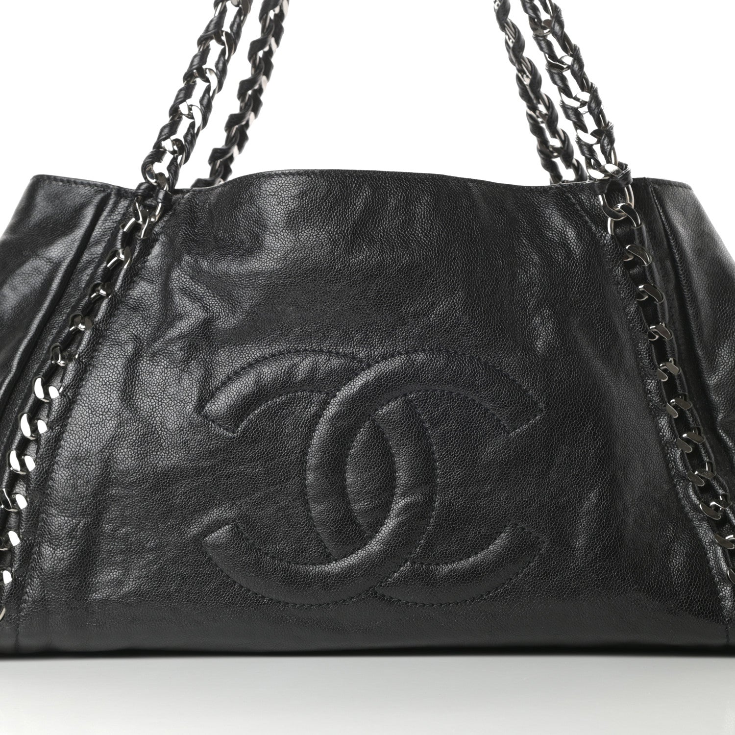 Chanel Glazed Caviar East West Modern Chain Tote Black 8 of 10