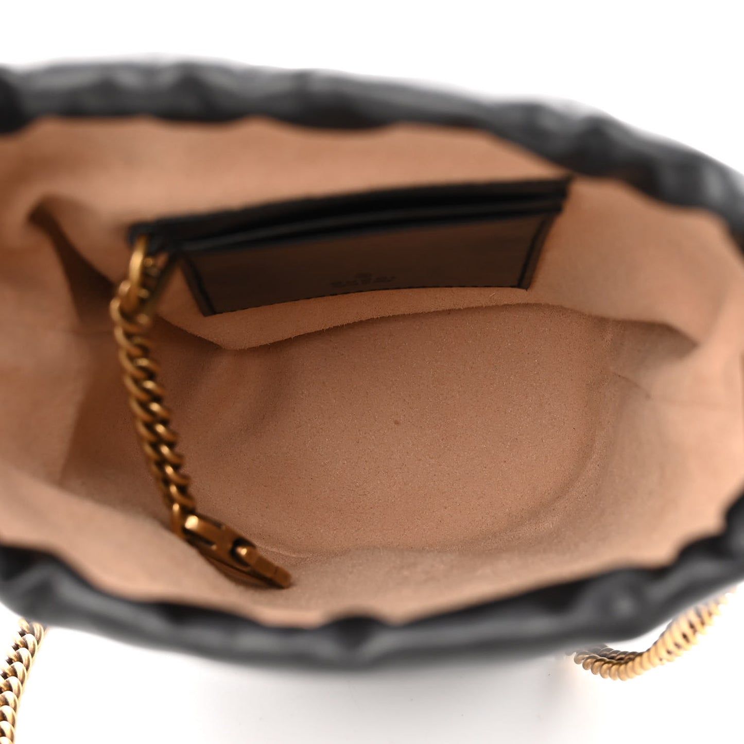 Calfskin Matelasse Mini GG Marmont 2.0 Bucket Bag Black