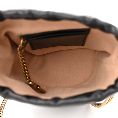 Gucci Calfskin Matelasse Mini GG Marmont 2.0 Bucket Bag Black 5 of 11
