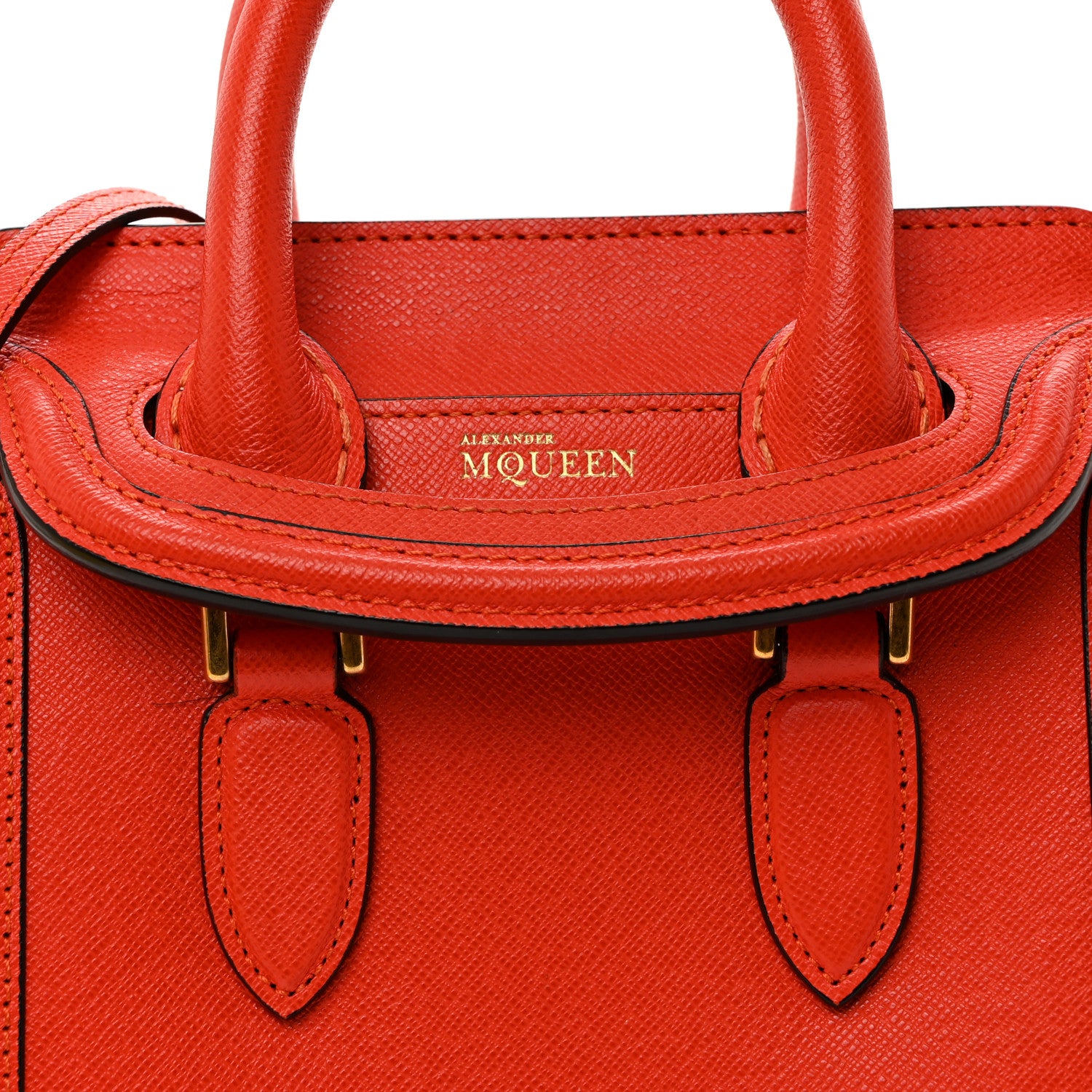 Alexander McQueen Grain Calfskin Mini Heroine Orange 9 of 11