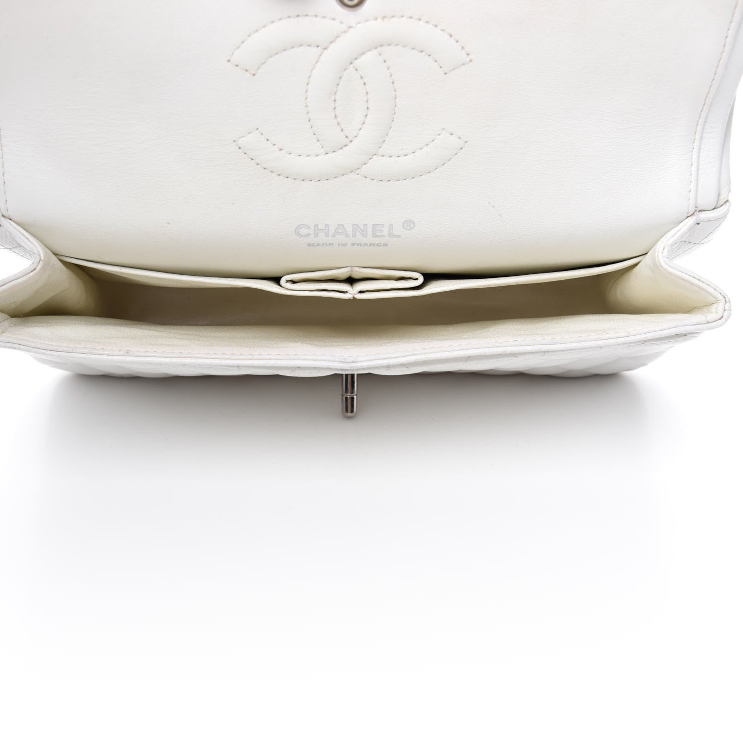 Chanel Caviar Quilted Medium Double Flap White 5 of 12