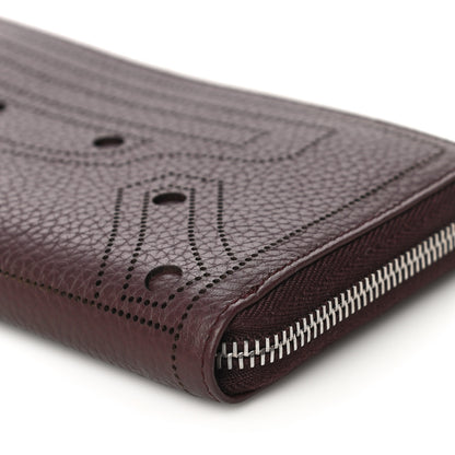 Balenciaga Veau Grana Perforated Blackout Hardware Continental Zip Around Wallet Rouge Acajou 8 of 9