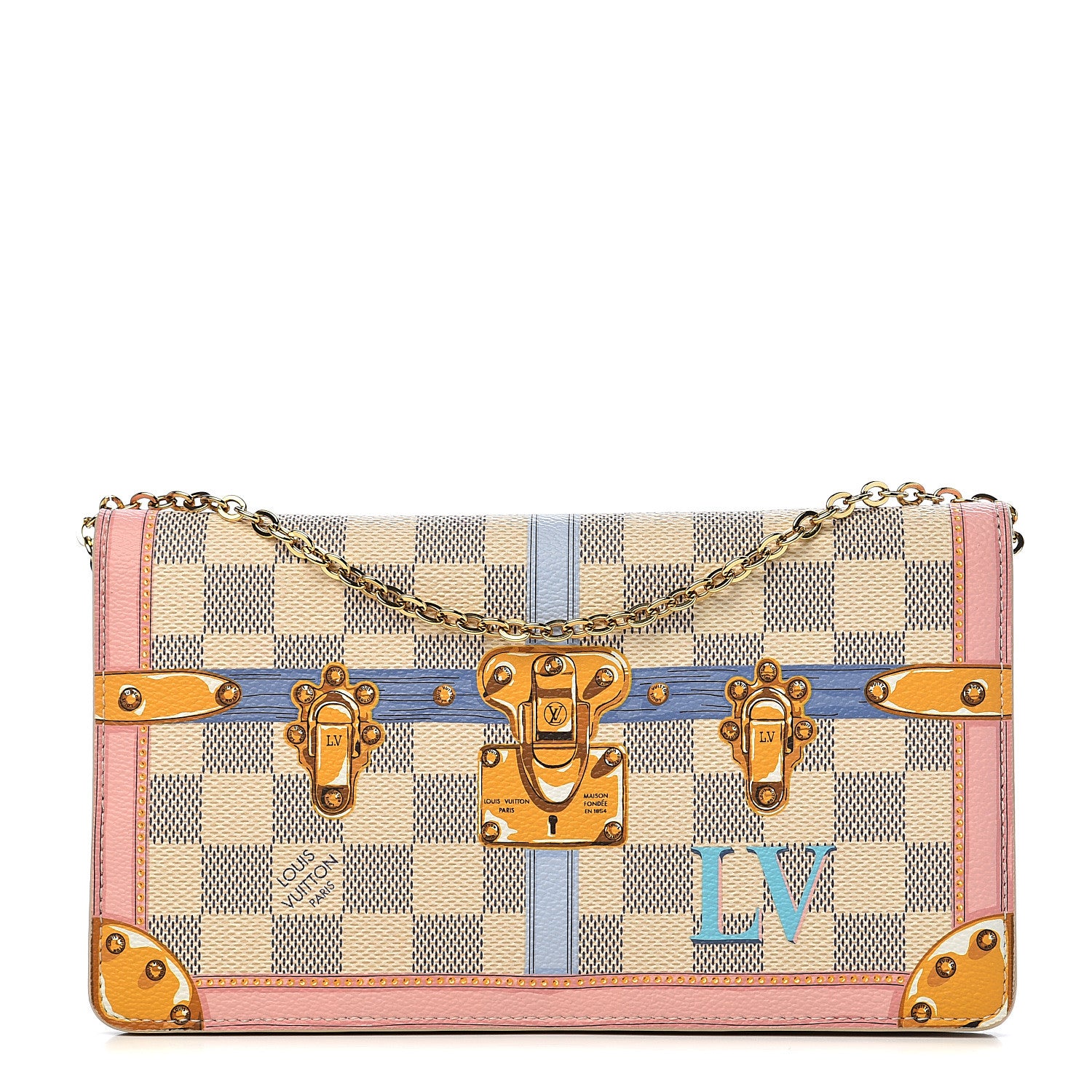 Louis Vuitton Damier Azur Summer Trunks Pochette Weekend 1 of 8