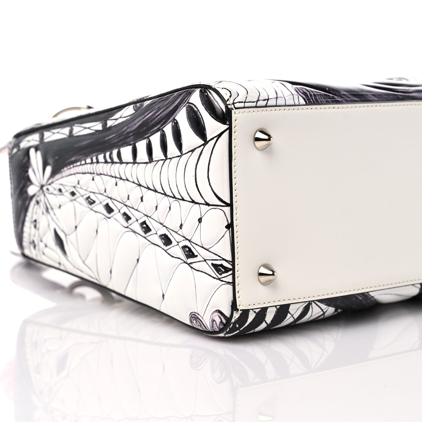 Calfskin Quilted Jack Pierson Art Lady Dior White Black Multicolor