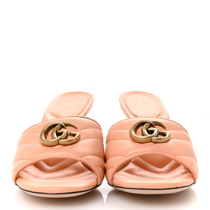 Gucci Nappa Matelasse GG Marmont 75mm Slide Sandals 40 Peachy Chic 3 of 9