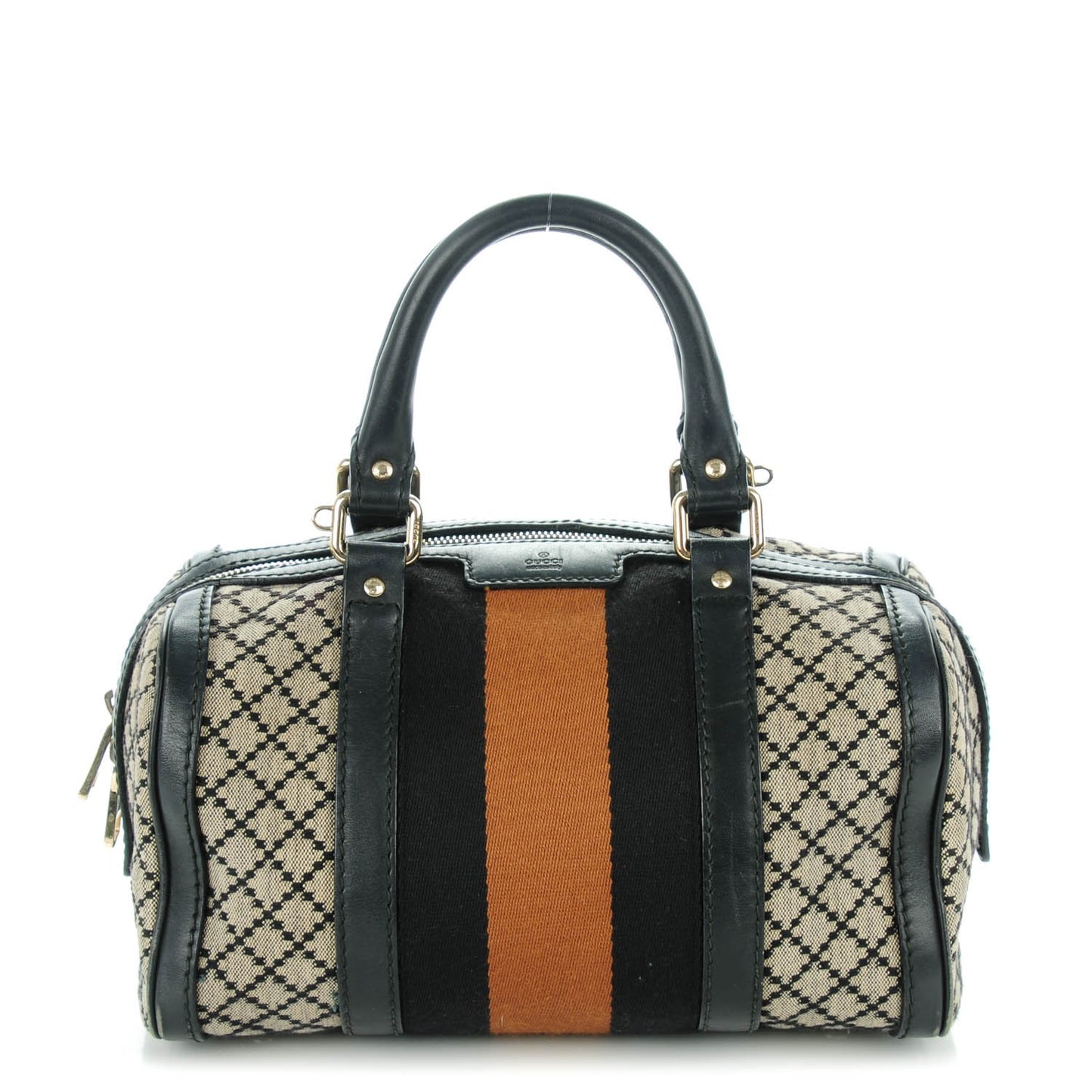 Diamante Vintage Web Small Boston Black