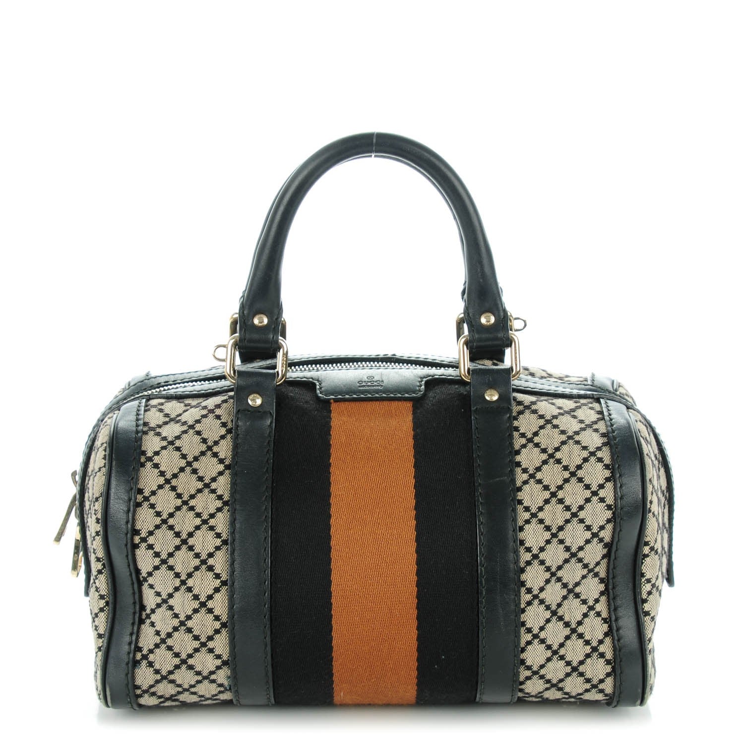 Gucci Diamante Vintage Web Small Boston Black 1 of 7