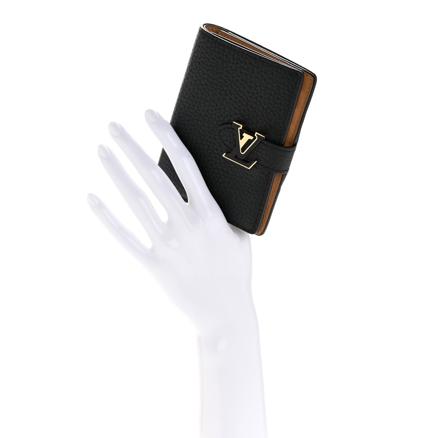 Taurillon Capucines Vertical Card Holder Black Black