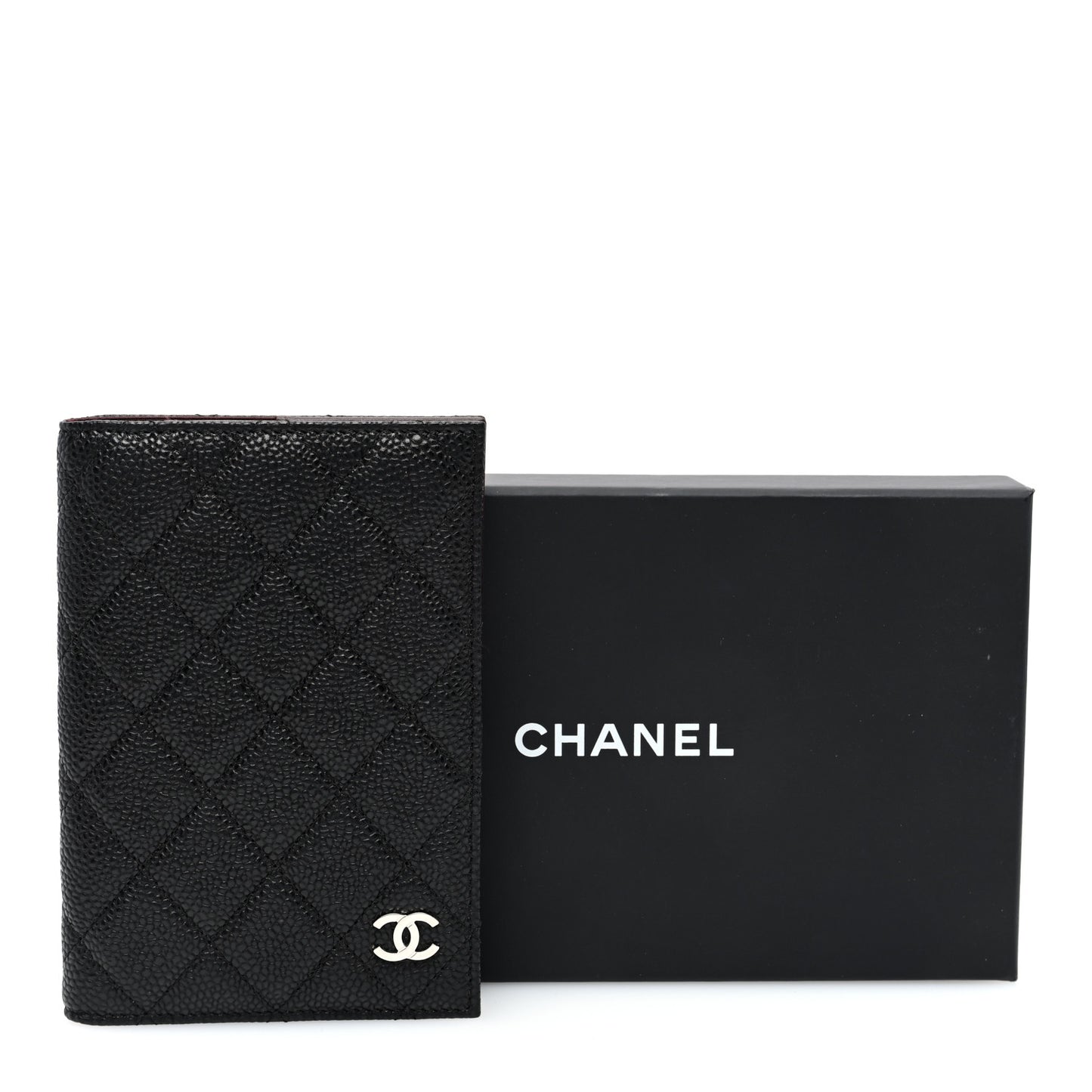 Caviar Quilted Passport Holder Black