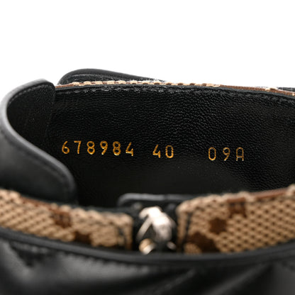 Gucci Flores Calfskin Monogram Maxi GG Nappa Matelasse Double G 40mm Ankle Boots 40 Black Camel Ebony 6 of 11