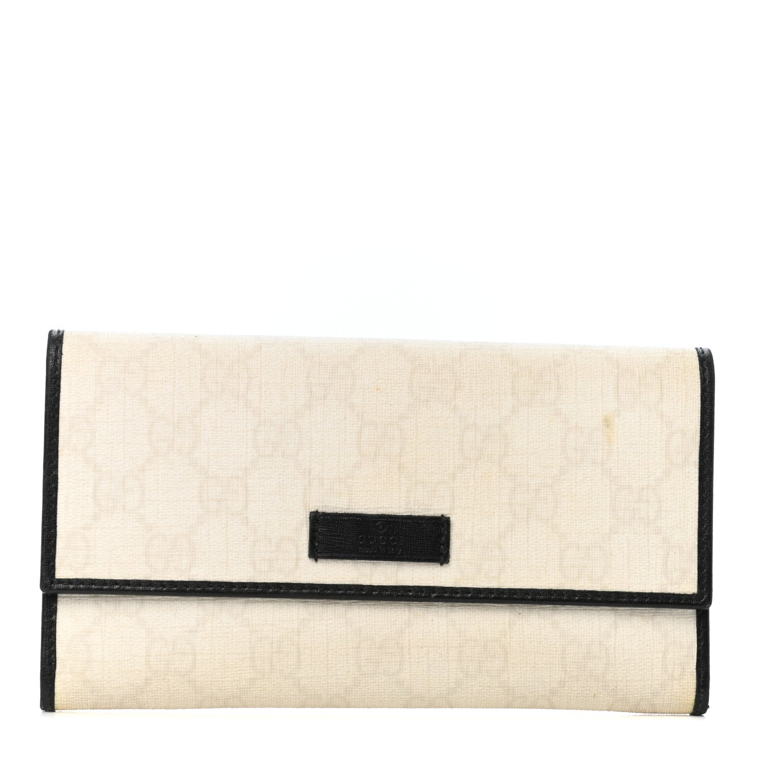 Gucci GG Plus Monogram Joy Continental Flap Wallet White Black 1 of 8