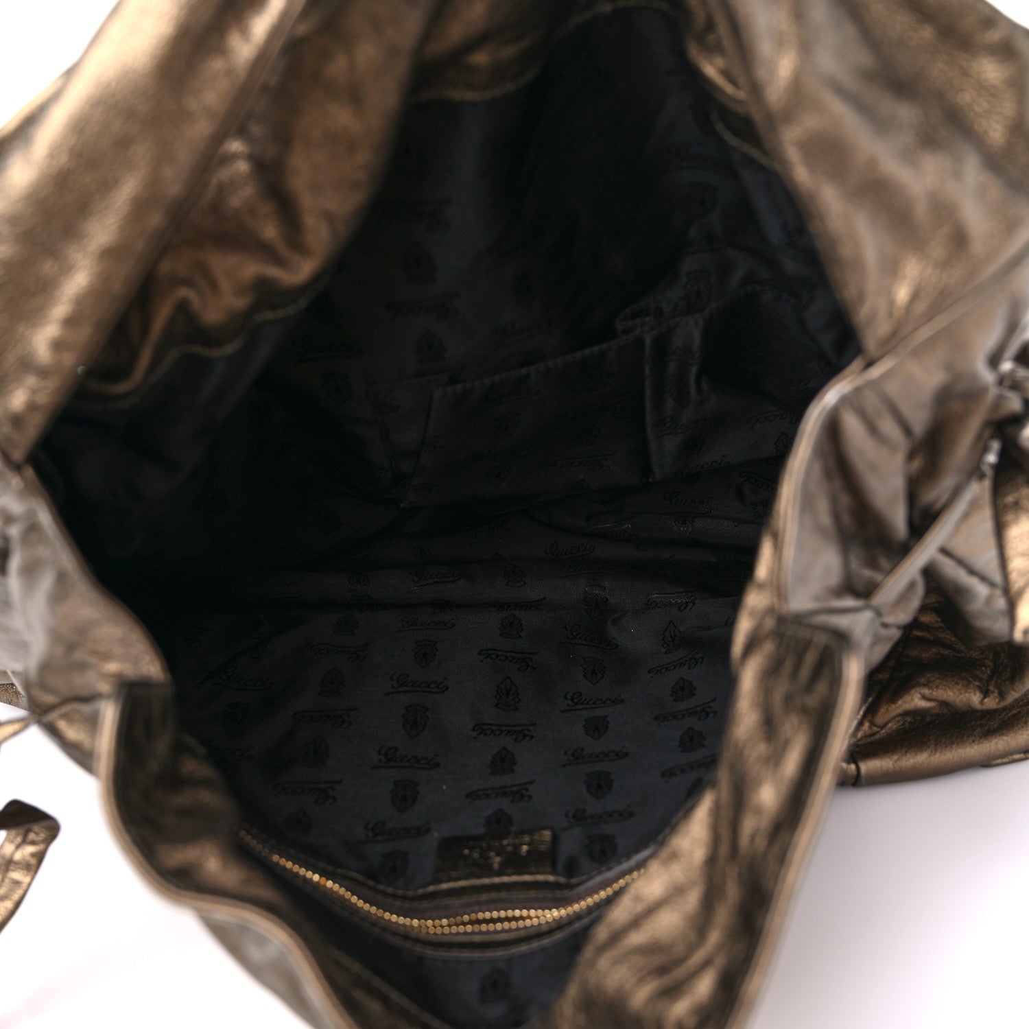 Gucci Metallic Calfskin Medium Hysteria Hobo Brown 5 of 12