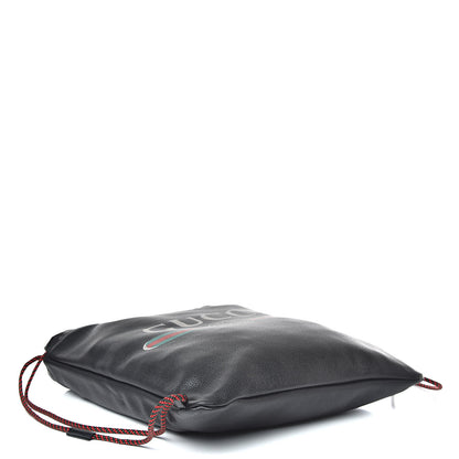 Gucci Calfskin Logo Drawstring Backpack Black 5 of 12