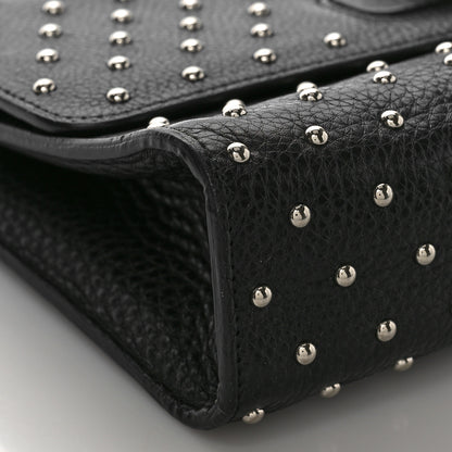 Gucci Calfskin Studded Medium Miss Bamboo Shoulder Bag Black 8 of 14