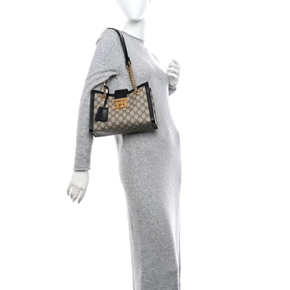 Gucci GG Supreme Monogram Small Padlock Tote Black 2 of 11
