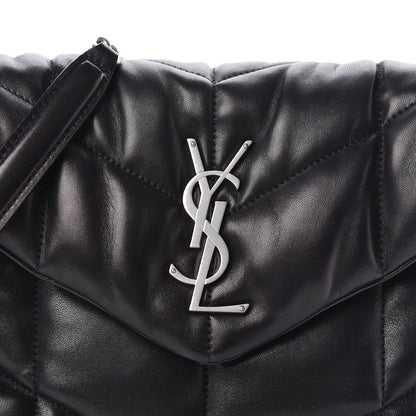 Saint Laurent Lambskin Quilted Small Loulou Puffer Monogram Chain Satchel Black 11 of 11