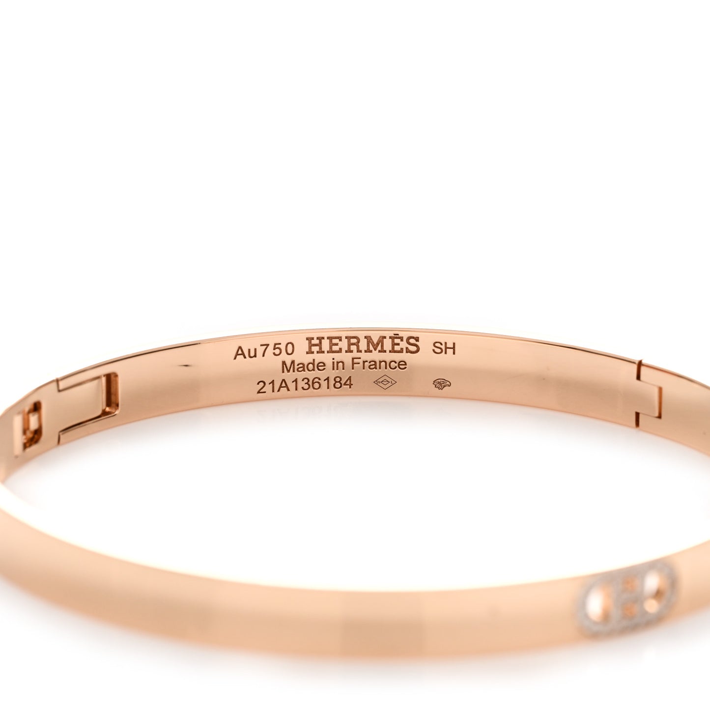 18K Rose Gold Diamond PM H D'Ancre Bracelet SH