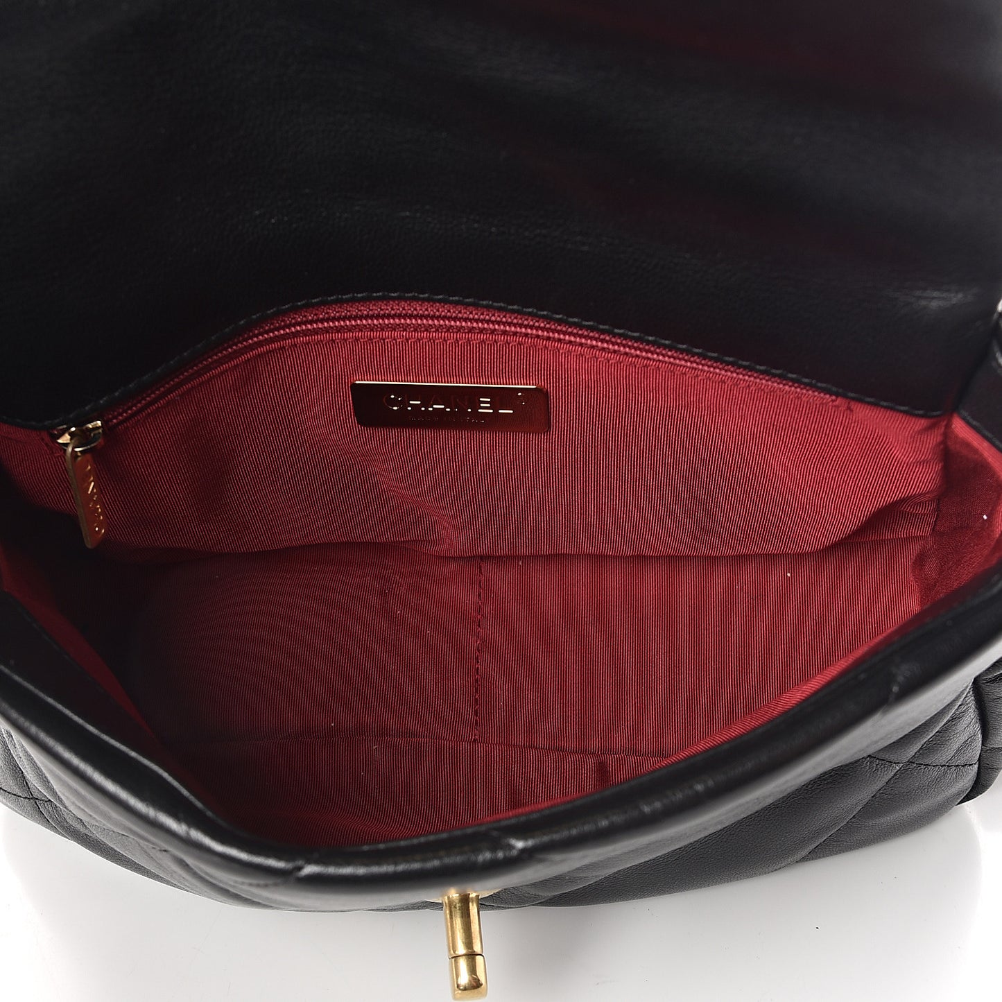 Goatskin Quilted Medium 19 Flap Black