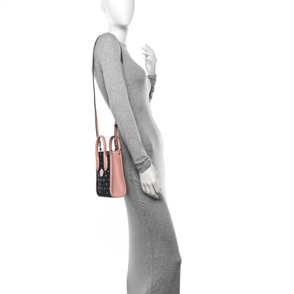 Gucci Denim Dollar Calfskin GG Monogram Mini Retro Interlocking G Tote Blue Tea Multicolor Powder Pink 2 of 14