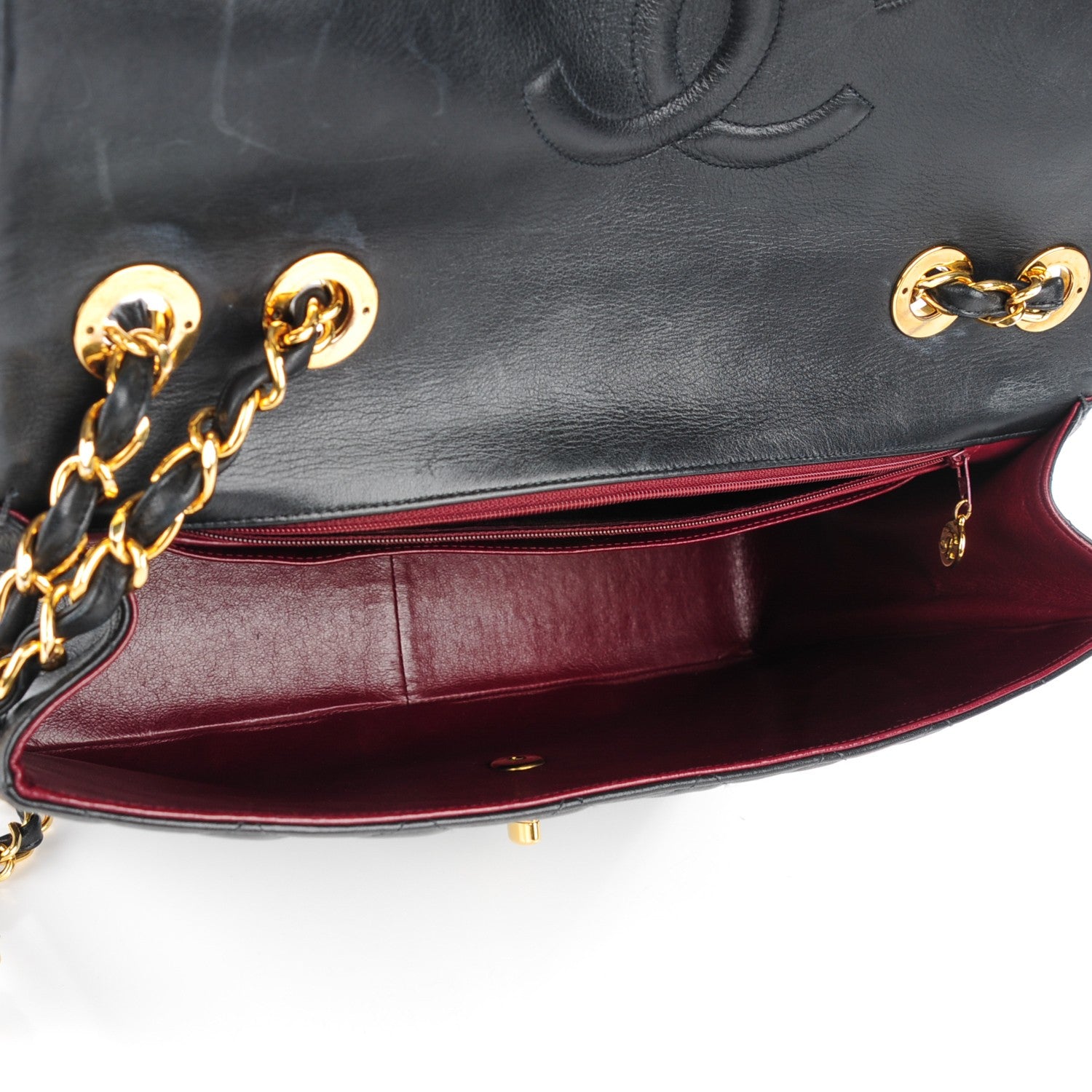 Chanel Lambskin Quilted XL Jumbo Single Flap Black 6 of 10