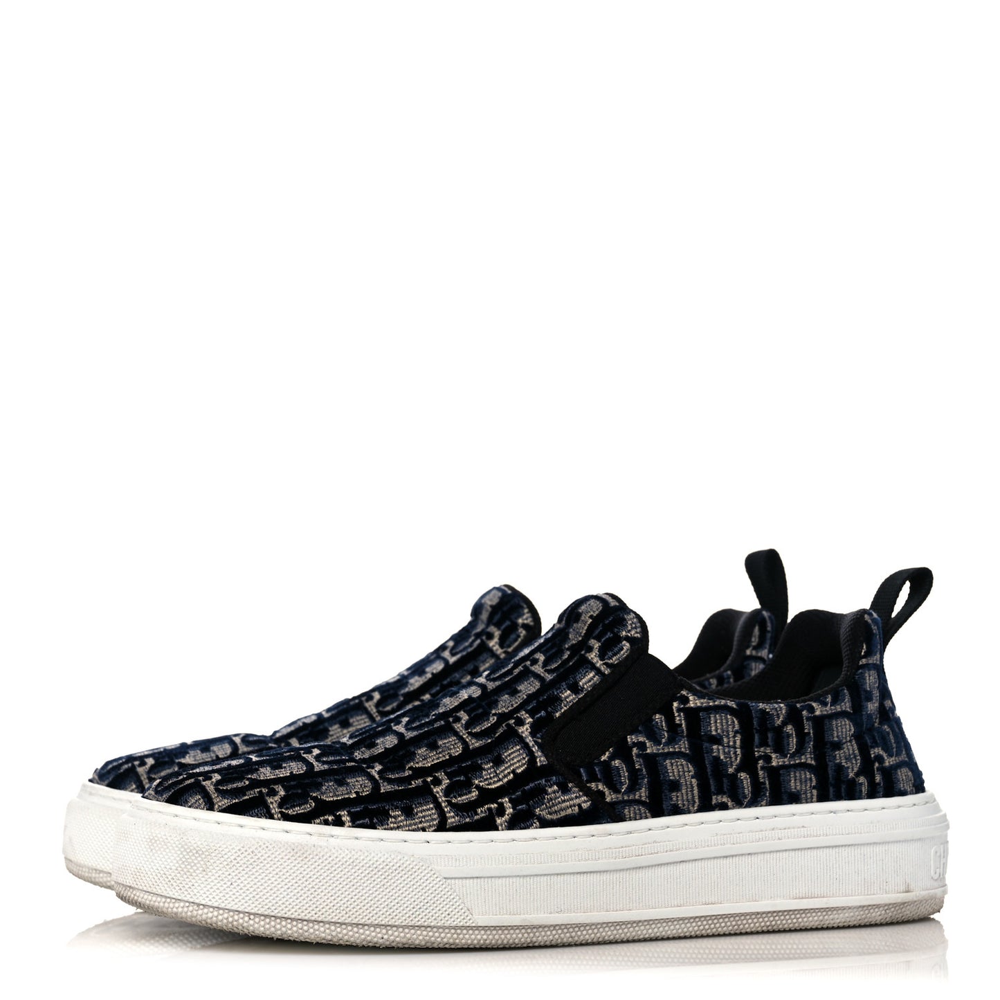 Velvet Oblique Womens Solar Slip On Sneakers 38.5 Deep Blue