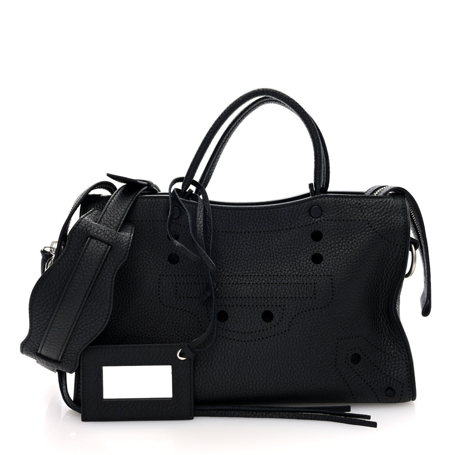 Balenciaga Veau Grana Perforated Blackout Hardware S City Black 3 of 11