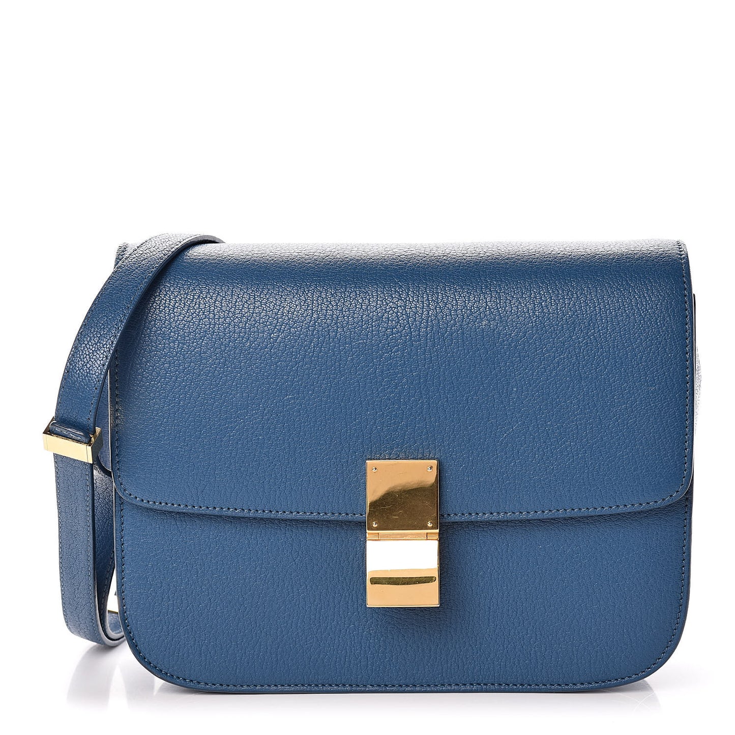 Goatskin Medium Classic Box Flap Bag Deepsea