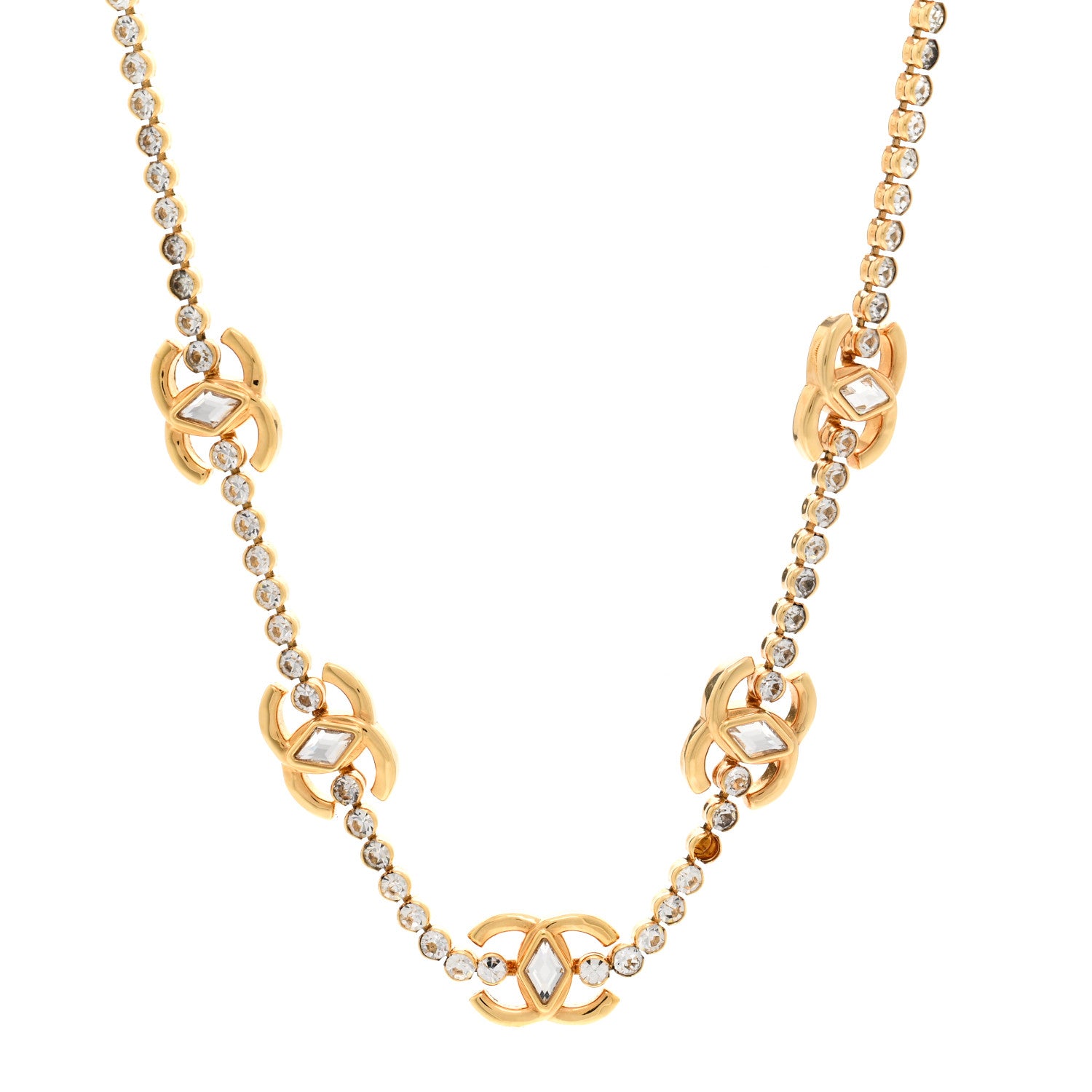 Chanel Metal Crystal CC Marquise Choker Gold 1 of 5