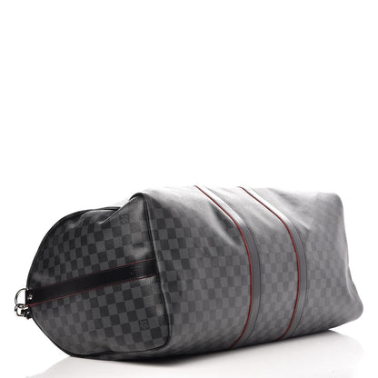 Louis Vuitton Damier Graphite Keepall Bandouliere 55 Rouge 4 of 9