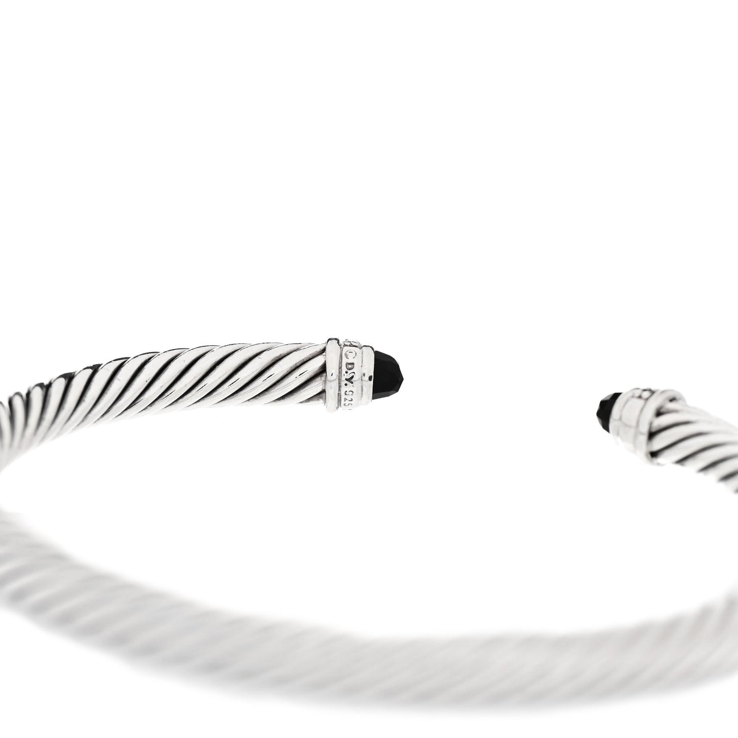 Sterling Silver Diamond Black Onyx 5mm Cable Classics Bracelet