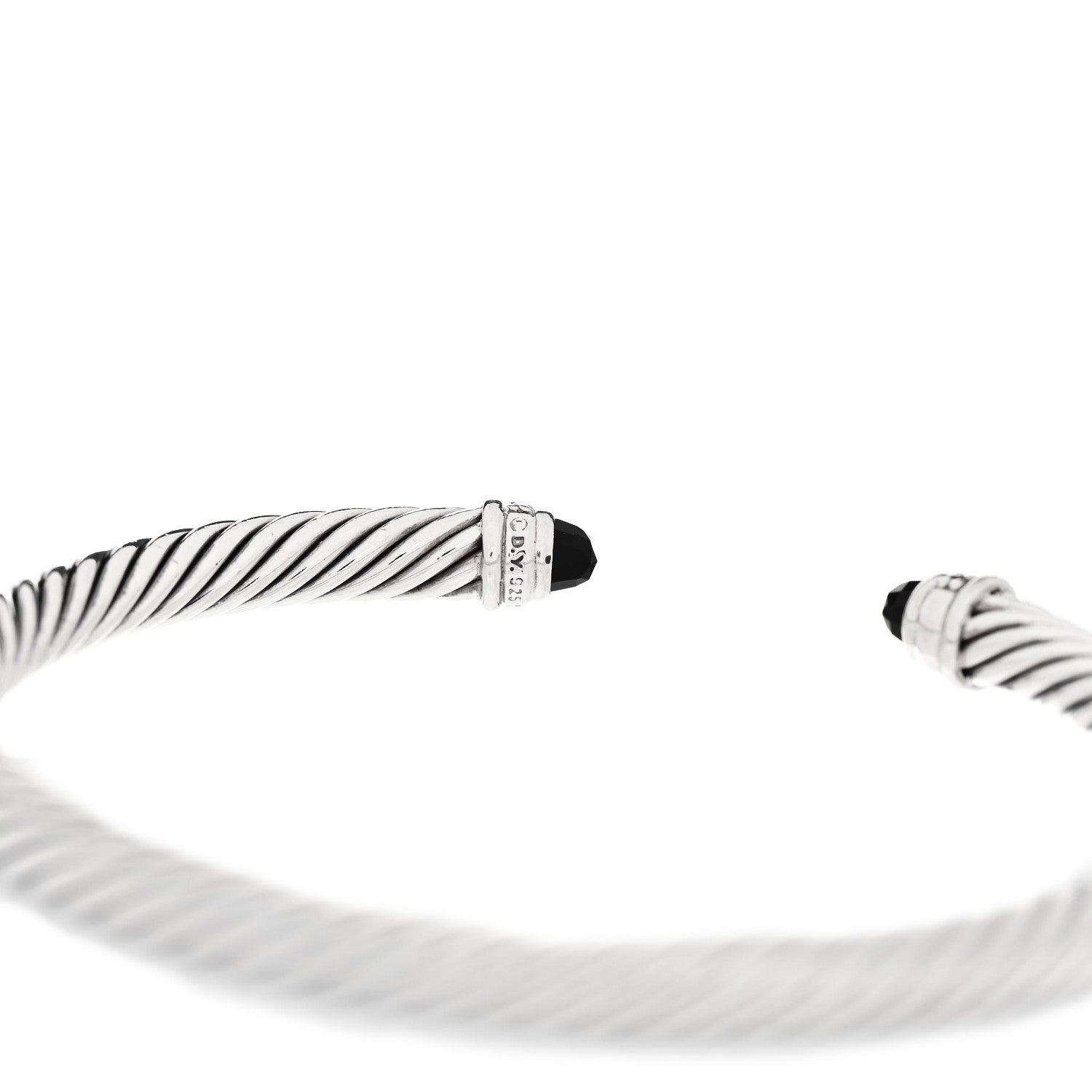 David Yurman Sterling Silver Diamond Black Onyx 5mm Cable Classics Bracelet 3 of 3