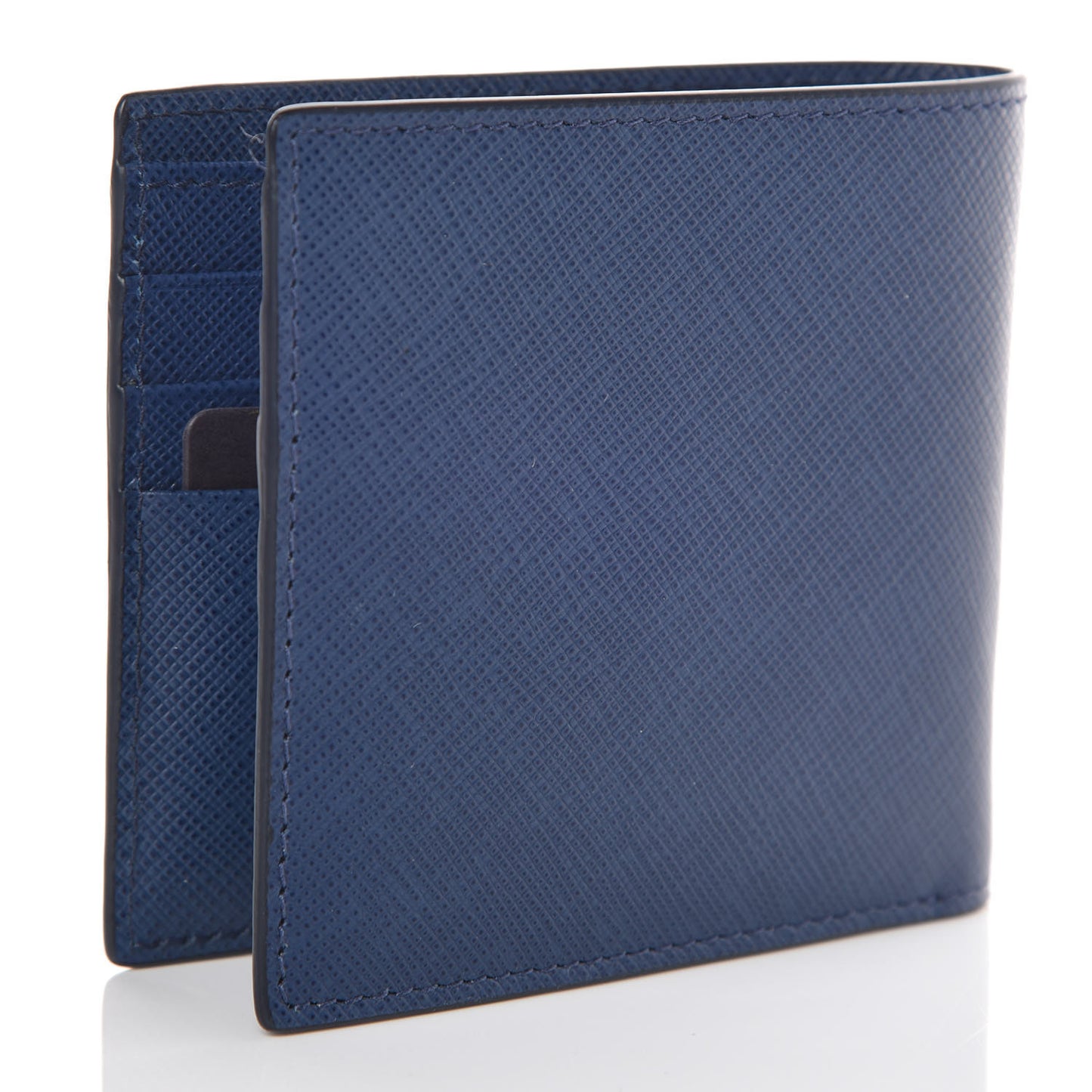 Saffiano Metal Bi-Fold Wallet Bleuette