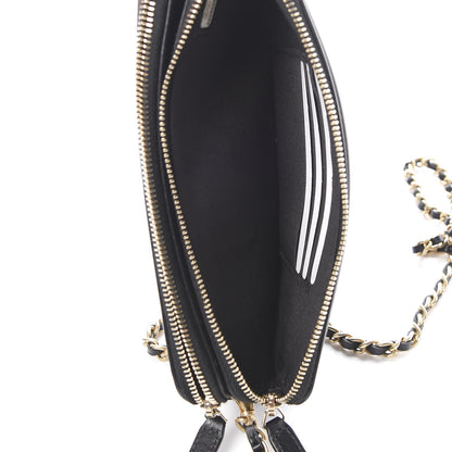Chanel Caviar Quilted CC Filigree Clutch With Chain Black 5 of 16