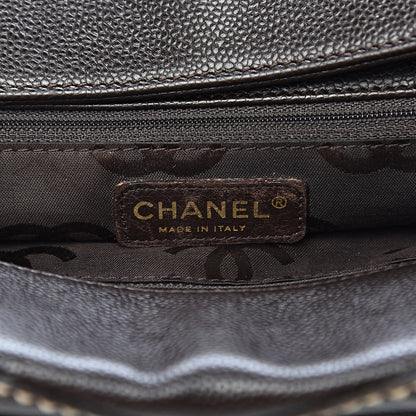 Chanel Caviar CC Stitched Medium Tote Brown 6 of 17