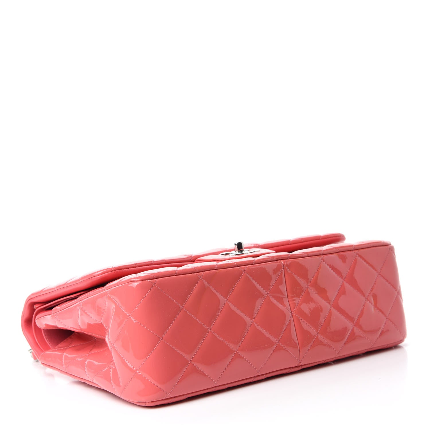 Chanel Patent Quilted Jumbo Double Flap Pink 4 of 12