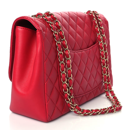 Chanel Lambskin Quilted Jumbo Mademoiselle Chic Flap Red 3 of 10