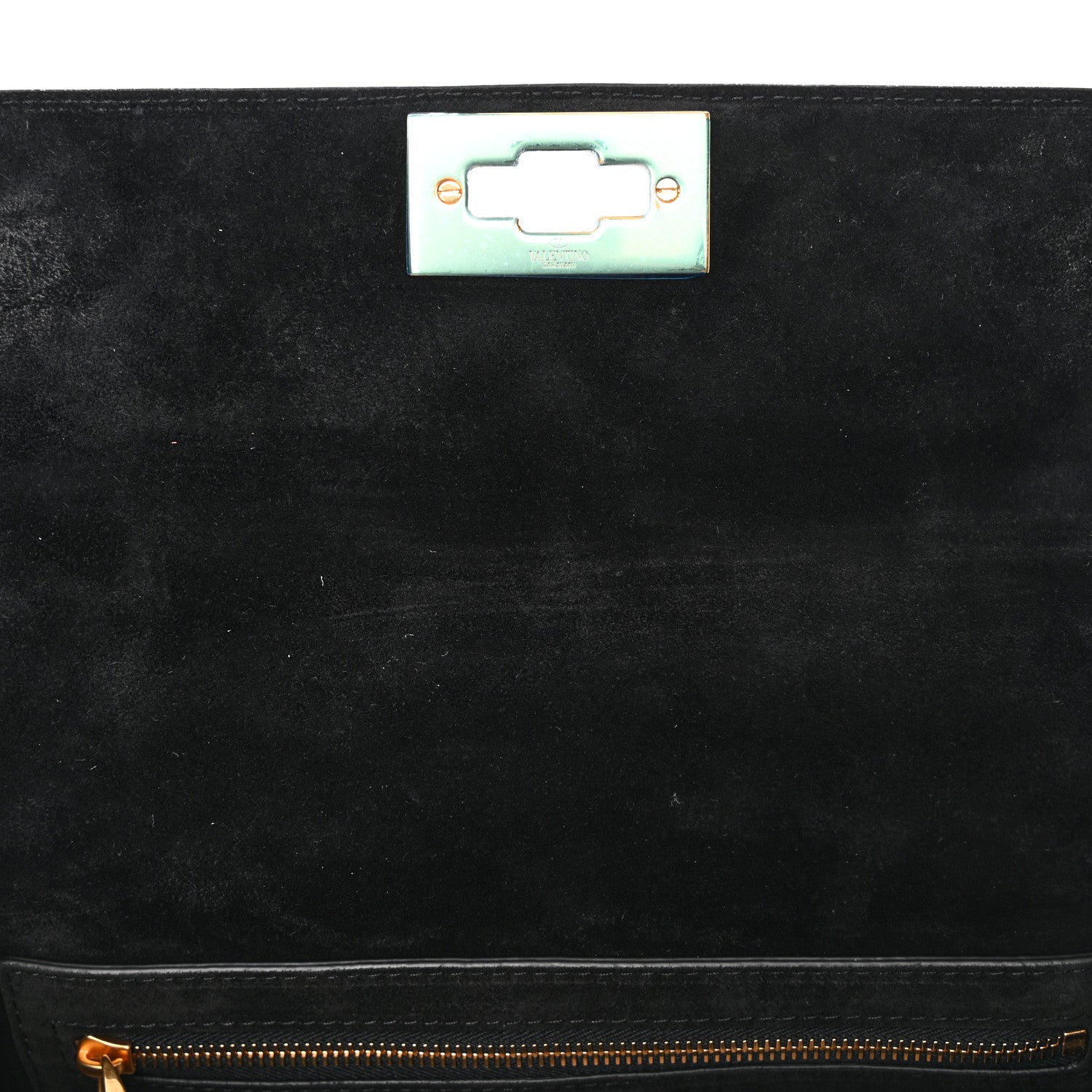 Valentino Garavani Grained Calfskin Medium Roman Stud Shoulder Bag Black 10 of 12
